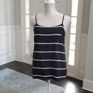 M M Couture Black White Stripes Strappy Top Size Large